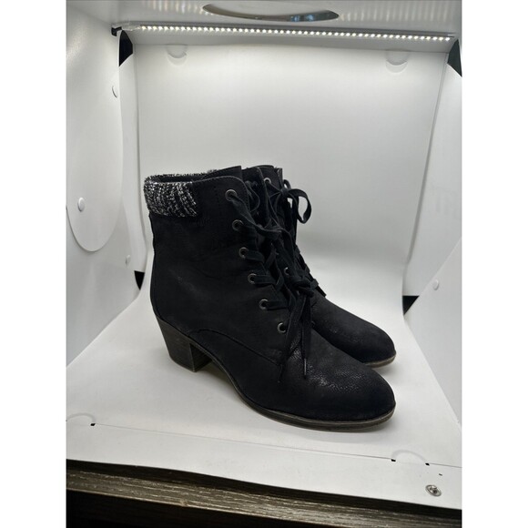 Womens Rocket Dog Sherry Heeled Lace Up Ankle Boots Black Size 10 - Picture 1 of 13
